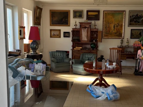 Salon mit Gemäldesammlung und antiken Möbeln