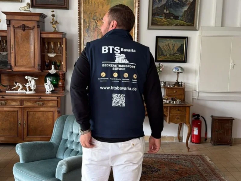 Mitarbeiter von BTS Bavaria in Arbeitskleidung bei einer Haushaltsauflösung in München